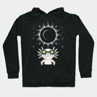 Total Solar Eclipse 2024 Axolotl Wearing Eclipse Glasses Hoodie